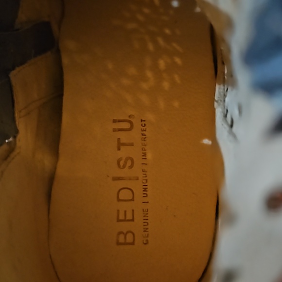 BED STU Irma Graphito Rustic Boots High Heel Leather Cutouts Black Size 9.5 NWT - Picture 7 of 16